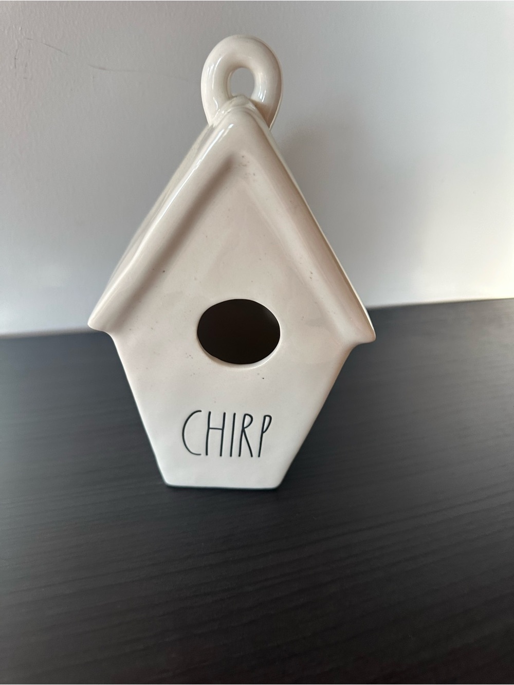 Rae Dunn Cream Ceramic Birdhouse "CHIRP"